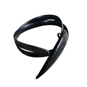 Fob Trading Snakeskin Belt Black M L 24-28 inch Skinny